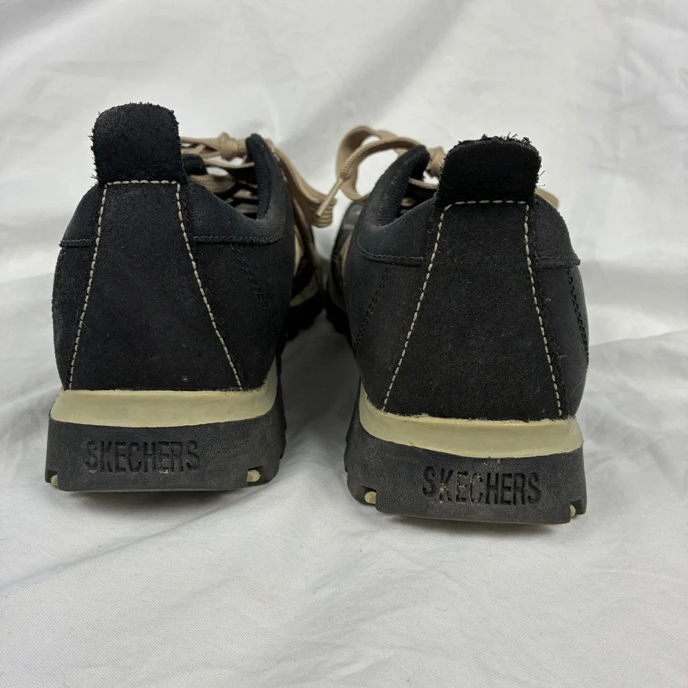 Vintage Y2K Sketchers Black Suede Bowling Oxford Sneakers Chunky Womens 9